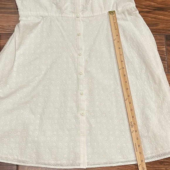 UNTUCKit For Her Farrah Eyelet Button Front Shirt Dress 14 White 40614 - Picture 4 of 6